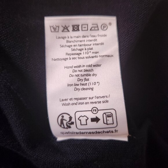 Sézane Janis Navy Merino Wool Long Sleeve Sweater – Sz L - Picture 10 of 15